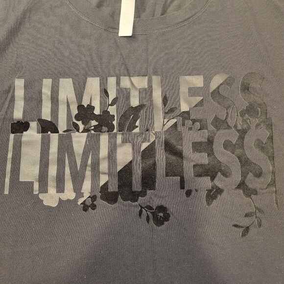 Athleta Limitless Graphic Tee Black Cropped Size Medium - Picture 3 of 8